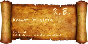 Kremer Brigitta névjegykártya